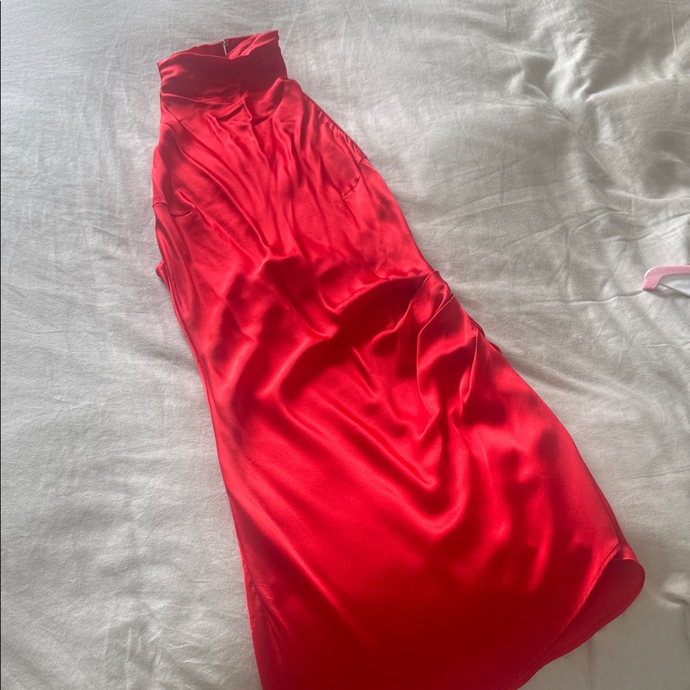 Amanda Uprichard Elegant Red Satin Dress